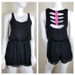 Xhilaration Chiffon Romper Shorts Cutout Back